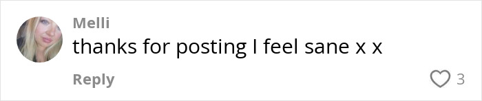 Comment from Melli expressing gratitude for the post, highlighting support in normalizing period leaks and reducing stigma.