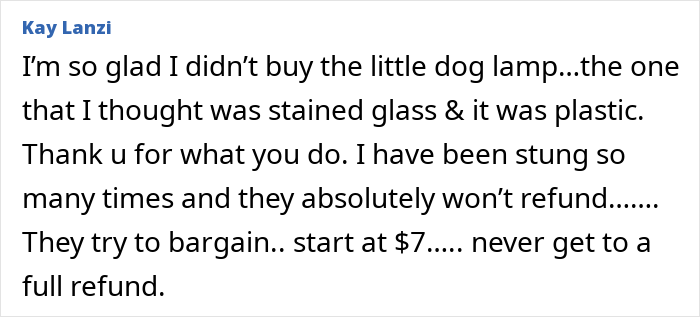 Woman reviewing and discussing AI products she bought despite knowing they were fake, sharing her experience and thoughts.