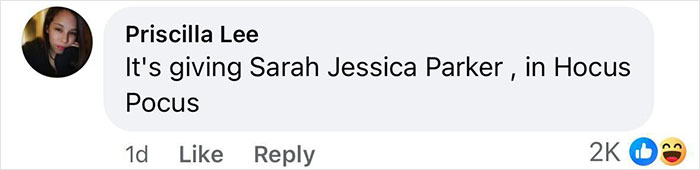 Comment by Priscilla Lee on social media mentioning Sarah Jessica Parker in Hocus Pocus sparking Christina Aguilera health concerns. Comment by Priscilla Lee on social media mentioning Sarah Jessica Parker in Hocus Pocus sparking Christina Aguilera health concerns.