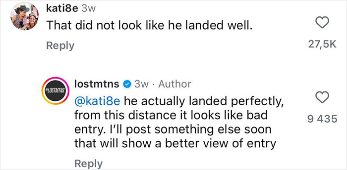 Comments discussing a young daredevil&rsquo;s risky dive footage and his injury after a record-breaking diving attempt.