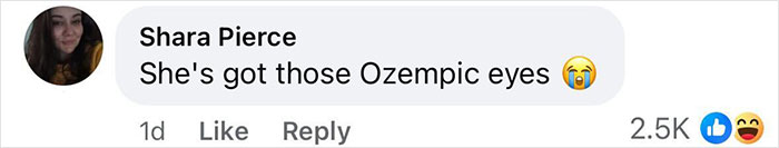 Comment mentioning Ozempic eyes in response to Christina Aguilera sparking health concerns during latest public appearance. Comment mentioning Ozempic eyes in response to Christina Aguilera sparking health concerns during latest public appearance.