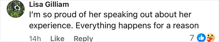 Comment by Lisa Gilliam about Kate Middleton's candid cancer confession, expressing pride in her speaking out.