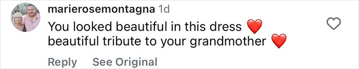 Comment praising a granddaughter for reviving Grace Kelly&rsquo;s legendary look with a beautiful tribute dress.