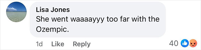 Comment from Lisa Jones expressing concern about Christina Aguilera's health during her latest public appearance. Comment from Lisa Jones expressing concern about Christina Aguilera's health during her latest public appearance.