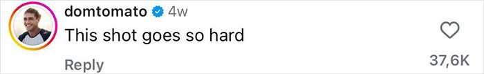 Screenshot of an Instagram comment saying This shot goes so hard on a post related to a 21YO daredevil&rsquo;s record-breaking dive footage.