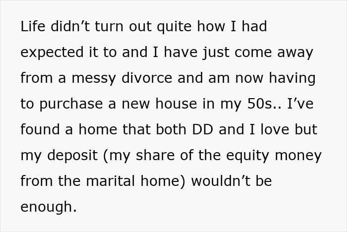 Life after a messy divorce, facing challenges in buying a new house and protecting a daughter's trust fund.