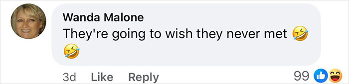 Screenshot of a Facebook comment by Wanda Malone reacting with laughing emojis about the Coldplay HR exec mortgage scandal. - 27