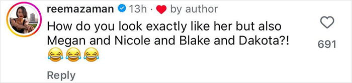 Screenshot of Instagram comment by reemazaman referencing multiple celebrities related to Sydney Sweeney's American Eagle jeans ad parody. - 17