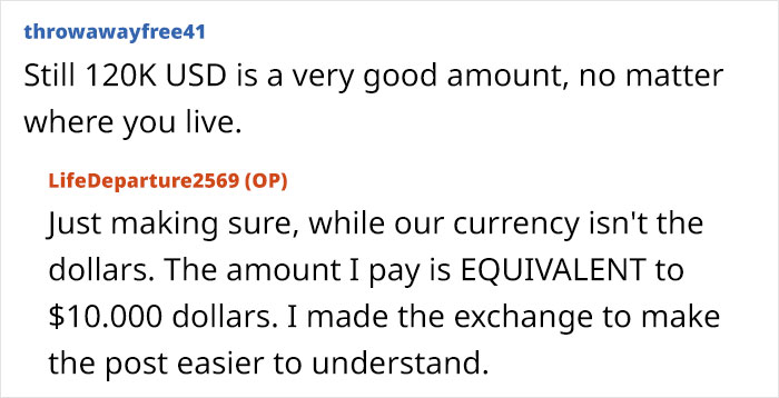 Screenshot of an online discussion about paying 10,000 dollars in child support and concerns about kids in tattered clothes. - 19