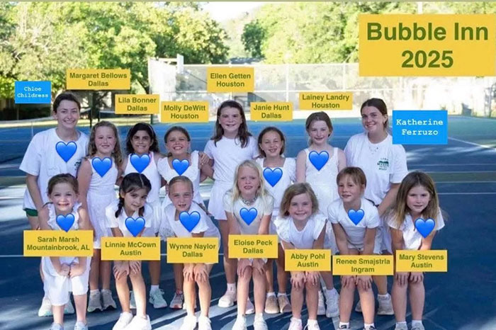 Camp Mystic counselor with last surviving kids at Bubble Inn 2025, sharing a heartbreaking moment returning them to parents.