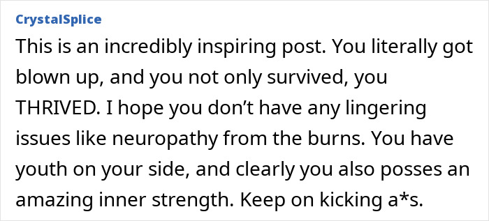 Woman burned in gas station explosion showing remarkable transformation and strength six years after the incident. - 27