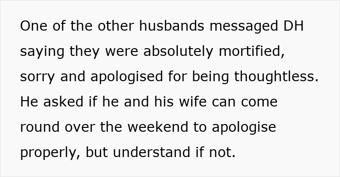 Text message expressing apology from husband and wife for being thoughtless during couples trip, harming the vibe. - 18