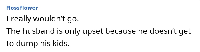 Screenshot of an online comment about a woman refusing to be the go-to nanny on a couples’ trip. - 34