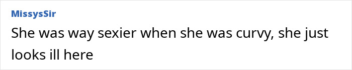 Comment text about Christina Aguilera fueling Ozempic rumors with new racy photoshoot, discussing her appearance. - 11