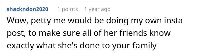 Comment on social media post about woman leaving husband to find herself, discussing family impact and personal choices.
