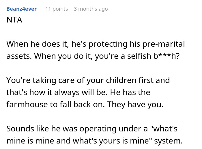 Comment discussing a man demanding a prenup and changing his mind after woman secures 7-figure insurance policy.