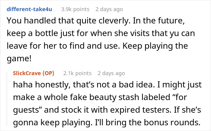 Reddit conversation about an aunt treating niece’s makeup like Sephora and giving her a memorable shade. - 13