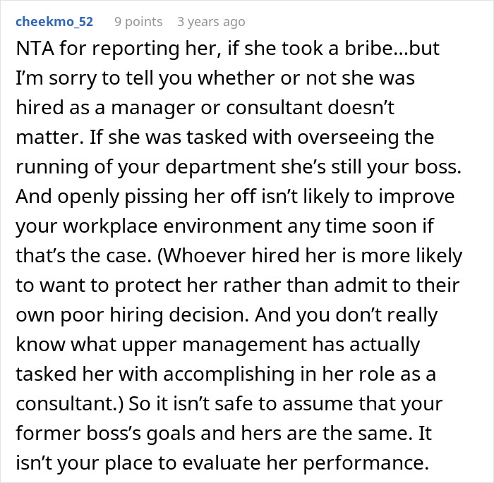 Screenshot of a Reddit comment discussing a boss bad with technology who gets caught spying on a 25-year-old coworker.