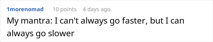 Comment saying my mantra about going slower, illustrating the aftermath of boss told guy to message after every client then ignored him for three hours. - 30