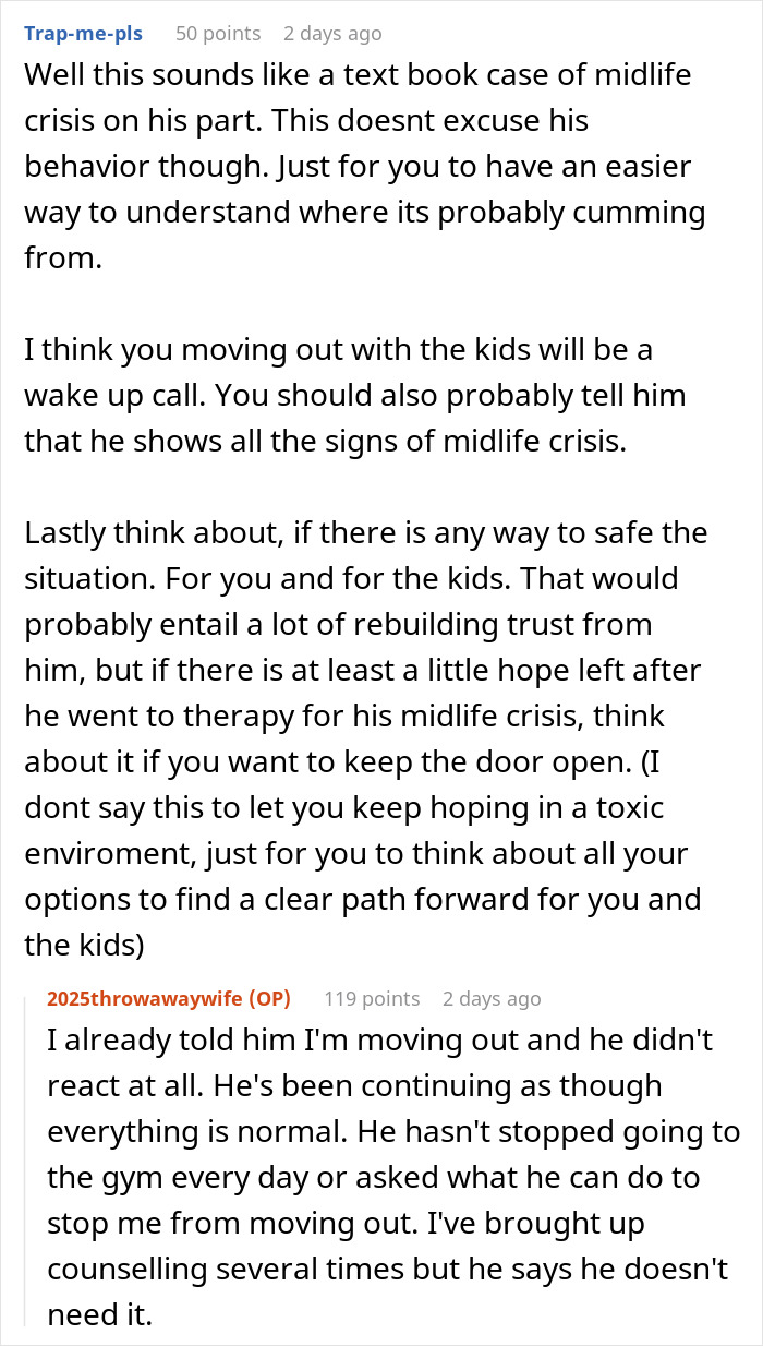 Discussion about a mom feeling failed as her marriage suffers due to her husband&rsquo;s new hobby and midlife crisis behavior.
