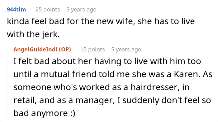 Online conversation about revenge on sister's bad ex by convincing his wife to unknowingly name their baby after her. - 40