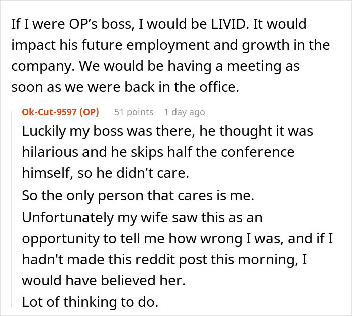 Reddit post discussing wife filing for divorce after husband points out her weird quirk that made traveling difficult. - 22