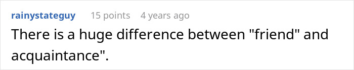 Screenshot of a forum comment discussing the difference between a rich lady and friend refusing to be a free sitter.