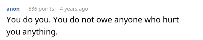 Text post with a comment about refusing to forgive and dealing with a toxic family situation. - 33