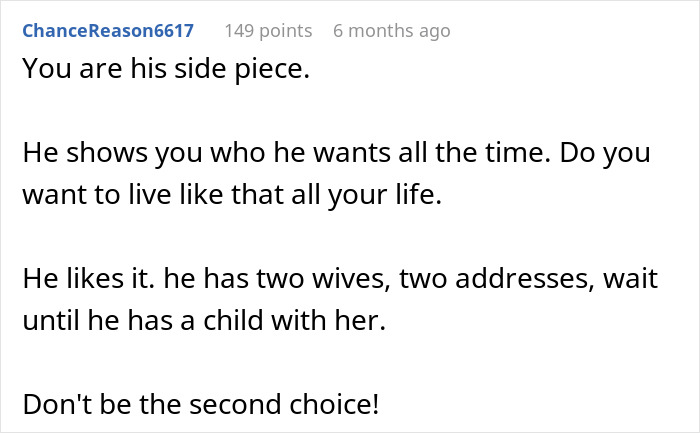 Comment about boyfriend, ex-gf house bathroom phone charge and being a second choice in a relationship.