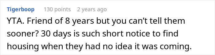 Text message about not telling roommate about buying house until closed, discussing short notice for finding housing.