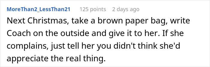 Woman surprised discovering the family heirloom from her mother-in-law is worth only $30, holding a brown paper bag.