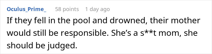 Text comment about a woman leaving a party upset after being used as a babysitter by her sister without saying goodbye. - 18