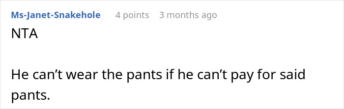 Screenshot of a forum comment discussing a boyfriend asking if she’s got this right before getting mad when she refuses to pay. - 42