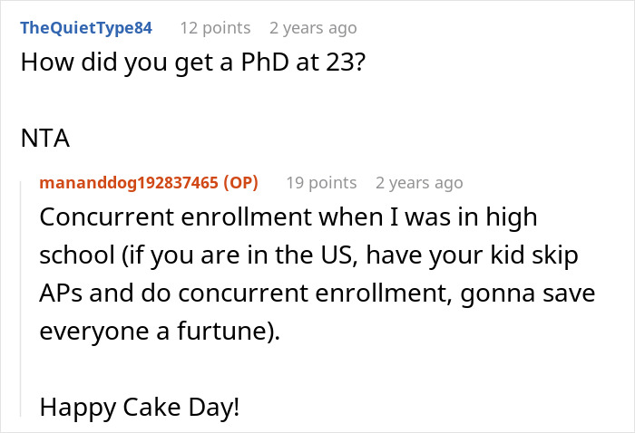 Screenshot of an online discussion thread about a man banning children from his property due to an entitled parent. - 25