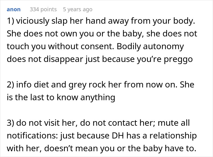 Advice on handling MIL screaming at gender reveal and making the event about herself in a tense post.