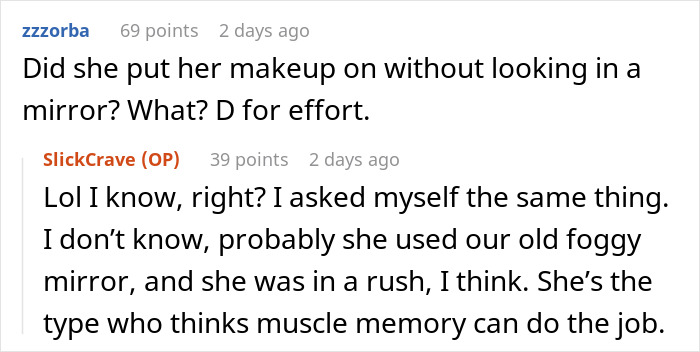 Screenshot of a Reddit conversation about a niece’s makeup and an aunt treating it like a Sephora experience. - 12