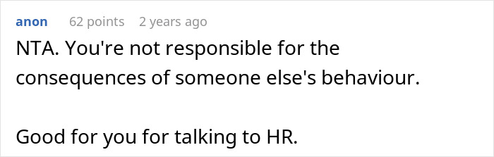 Screenshot of an online comment discussing a woman switching up her friendly act after realizing coworker is Muslim.