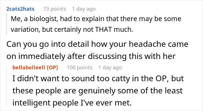 Reddit conversation discussing genetic heritage information and frustration with inlaws during a family disagreement. - 18