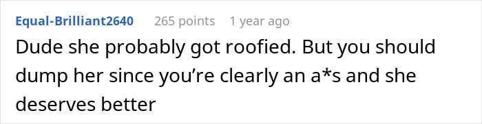 Screenshot of a Reddit comment discussing a man planning a breakup after fiancée gets drunk and injured. - 19