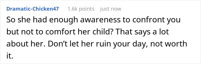 Comment on social media post about TSA encounter, highlighting rude mom with opinions and disruptive child at 7AM TSA checkpoint. - 24