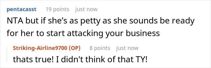 Screenshot of a Reddit conversation about a lady ditching her bestie for a wannabe influencer and party studio drama.