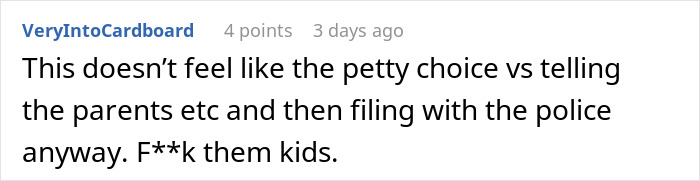 Screenshot of an online comment discussing a situation involving a pregnant woman getting revenge after a friend’s guest steals from her. - 80