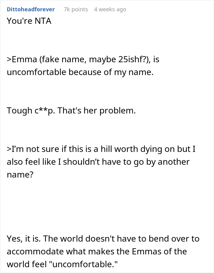 Reddit conversation about Korean woman facing borderline racism for being told to use another name at work. Reddit conversation about Korean woman facing borderline racism for being told to use another name at work.