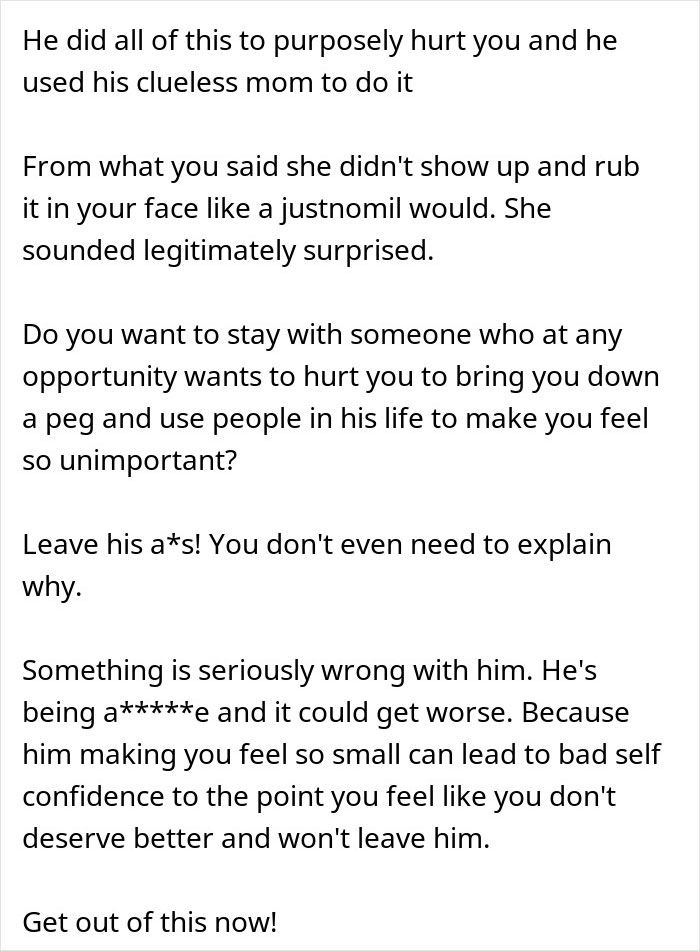 Screenshot of a text message discussing a jerk boyfriend who buys his girlfriend's dream gift for someone else to humble her. - 27