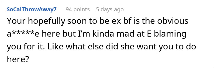 Comment discussing a man planning a public proposal at wedding without asking, causing emotional distress and embarrassment. - 26