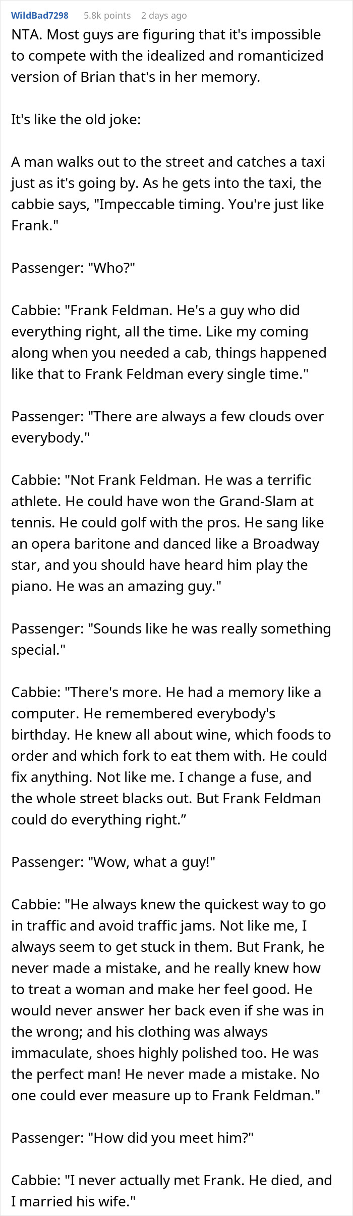 Screenshot of a Reddit post explaining why a friend&rsquo;s tattoo is ruining her love life, referencing Titanic.