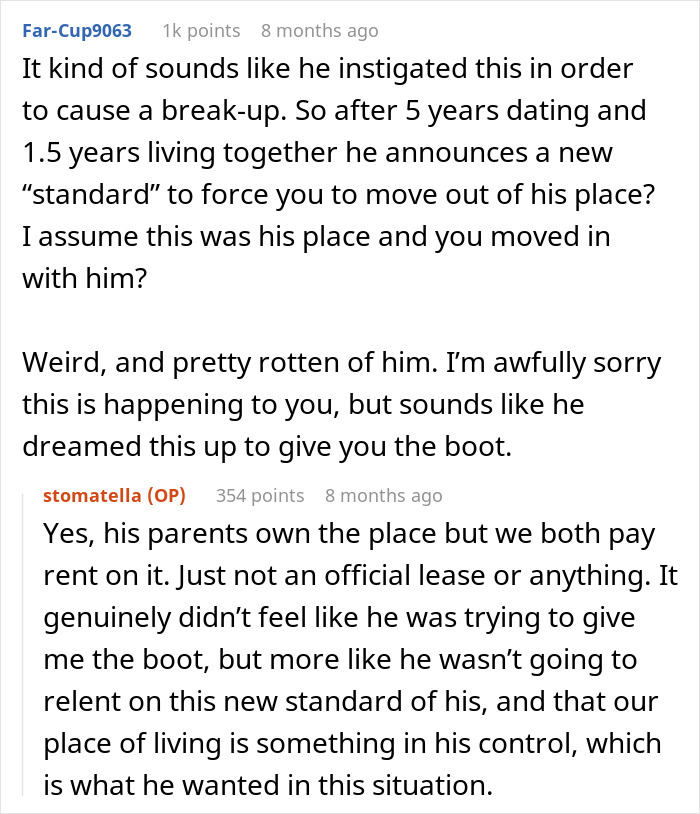 Online discussion about a woman rethinking her relationship after a red-flag argument with her boyfriend.