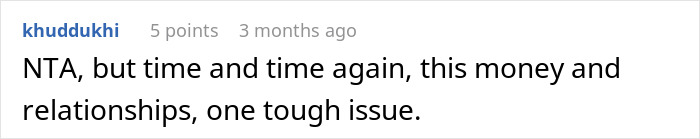 Comment on Reddit discussing a teen refusing to sacrifice her future due to parents’ financial mistakes and their reaction. - 32