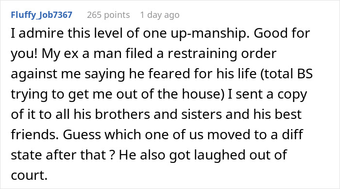 Screenshot of a mom’s Reddit comment clapping back at ex’s family after being accused of spending nonexistent money. - 30