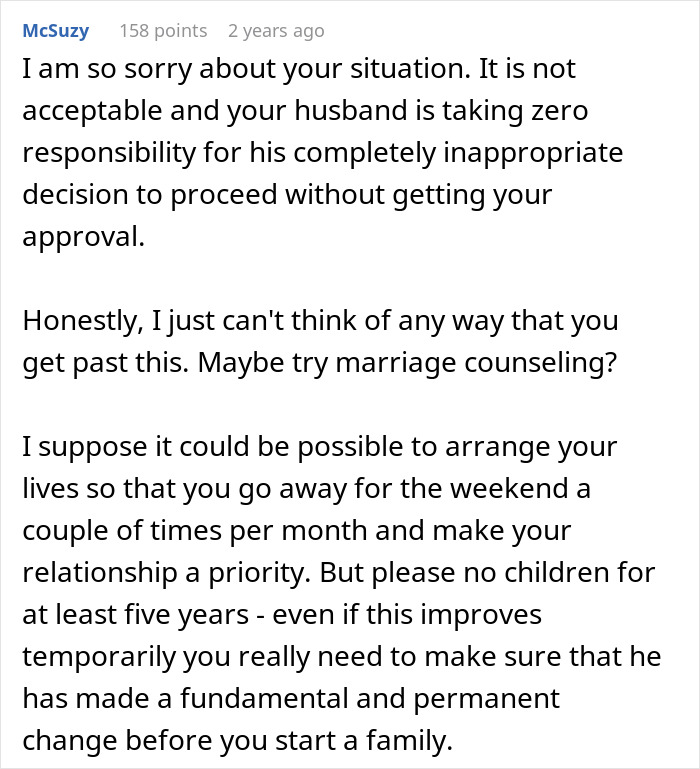 Comment expressing concern over husband&rsquo;s decision to move in disabled siblings and its impact on marriage.